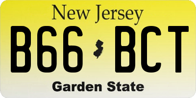 NJ license plate B66BCT