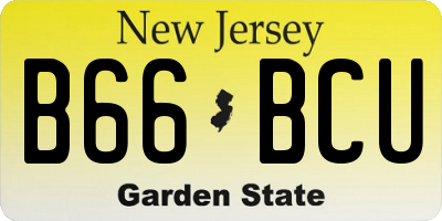 NJ license plate B66BCU