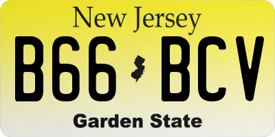 NJ license plate B66BCV