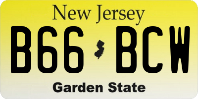 NJ license plate B66BCW