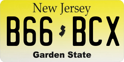 NJ license plate B66BCX