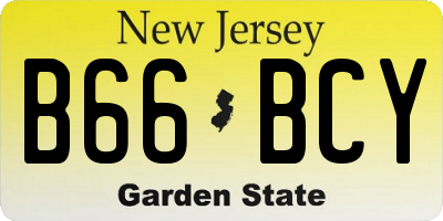 NJ license plate B66BCY