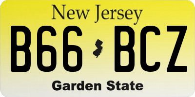 NJ license plate B66BCZ