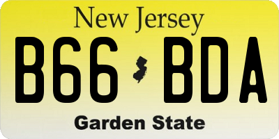 NJ license plate B66BDA