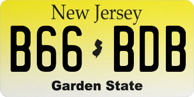 NJ license plate B66BDB