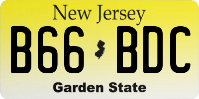 NJ license plate B66BDC