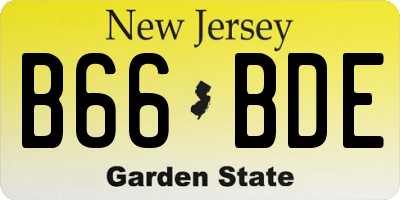 NJ license plate B66BDE