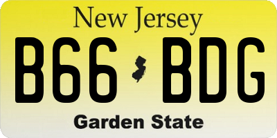 NJ license plate B66BDG