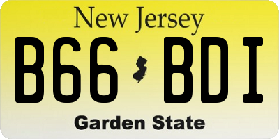 NJ license plate B66BDI