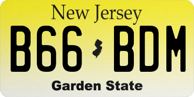 NJ license plate B66BDM