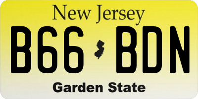 NJ license plate B66BDN