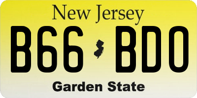 NJ license plate B66BDO