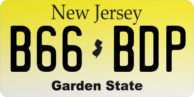 NJ license plate B66BDP