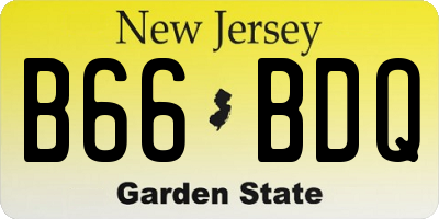 NJ license plate B66BDQ
