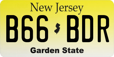 NJ license plate B66BDR