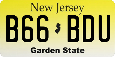 NJ license plate B66BDU