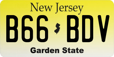 NJ license plate B66BDV
