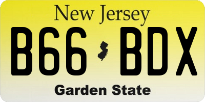NJ license plate B66BDX