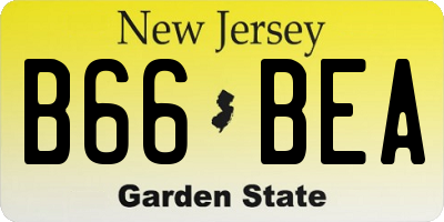 NJ license plate B66BEA