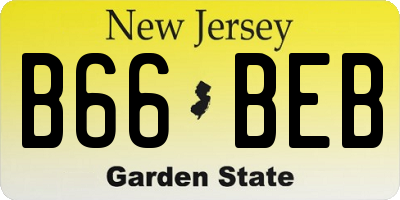 NJ license plate B66BEB