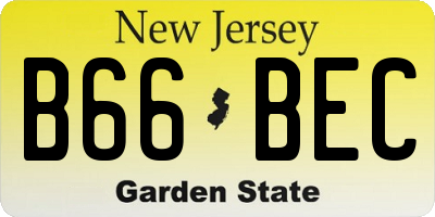 NJ license plate B66BEC