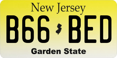 NJ license plate B66BED