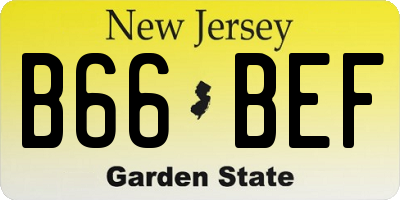NJ license plate B66BEF