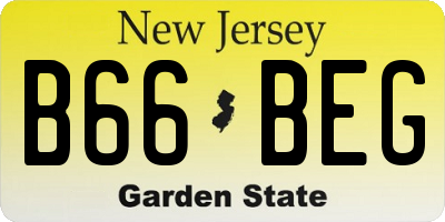 NJ license plate B66BEG