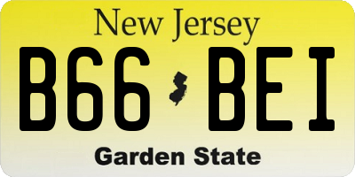 NJ license plate B66BEI