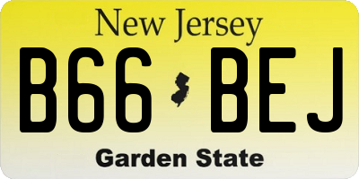 NJ license plate B66BEJ