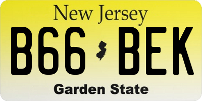 NJ license plate B66BEK