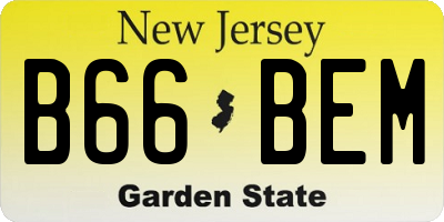 NJ license plate B66BEM