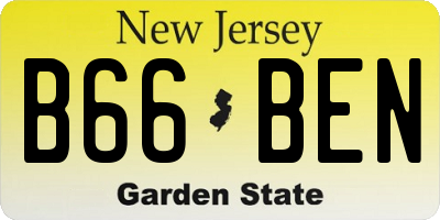 NJ license plate B66BEN