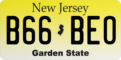 NJ license plate B66BEO