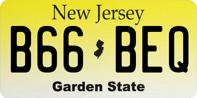 NJ license plate B66BEQ