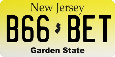 NJ license plate B66BET