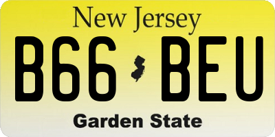 NJ license plate B66BEU