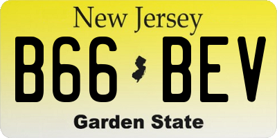 NJ license plate B66BEV
