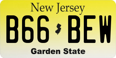 NJ license plate B66BEW