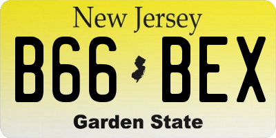 NJ license plate B66BEX