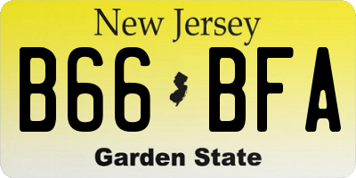 NJ license plate B66BFA