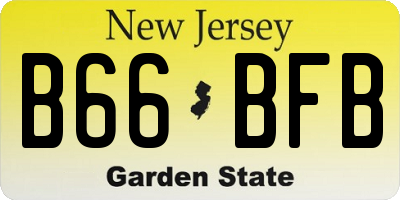 NJ license plate B66BFB