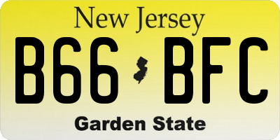 NJ license plate B66BFC