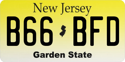 NJ license plate B66BFD