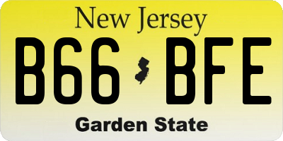 NJ license plate B66BFE