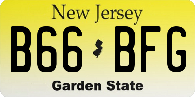 NJ license plate B66BFG