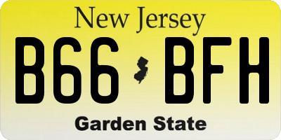NJ license plate B66BFH