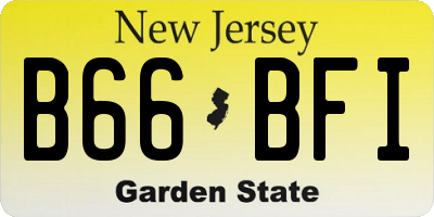 NJ license plate B66BFI