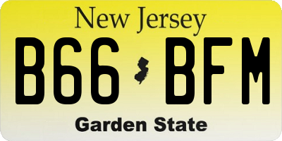NJ license plate B66BFM