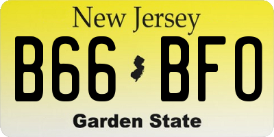 NJ license plate B66BFO